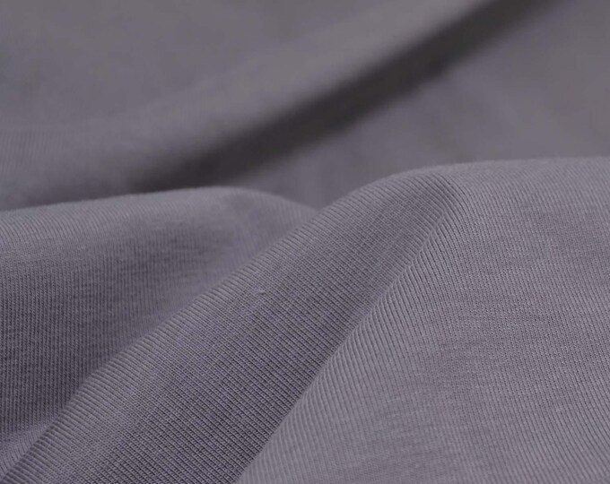 Cotton jersey in solid grey, stone for T-shirts - 155 cm wide - matte fabric, solid color