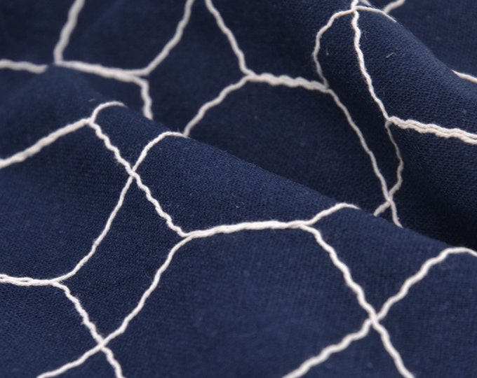 Leinenstoff mit Viskose in uni weiß, eierschale - 140cm breit - Stoff gemustert gemustert