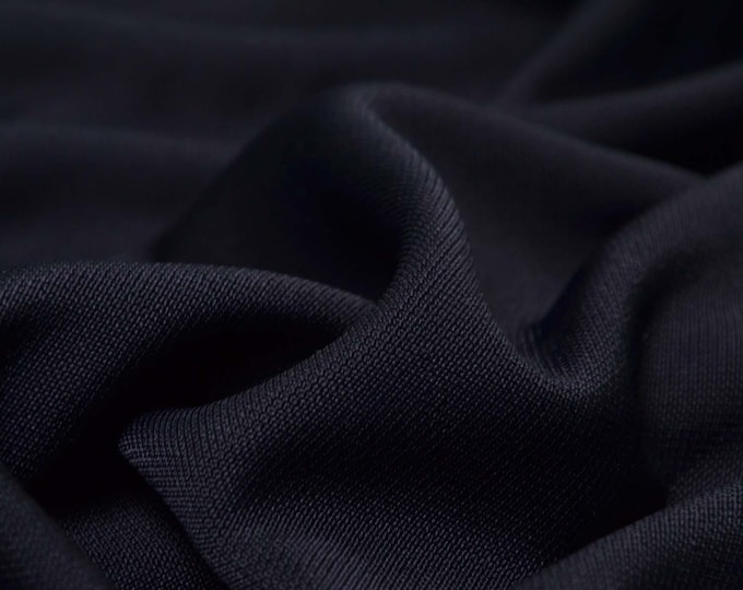 Ramie viscose jersey, glossy solid black by Hilco - 145 cm wide - fabric slightly glossy, solid color