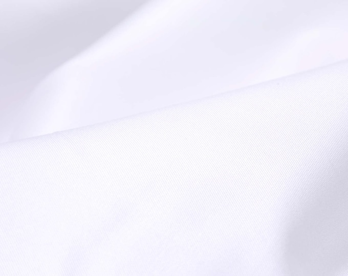 Blouse fabric made of cotton, smooth, thin, plain white, dress - 160 cm wide - fabric matt, UNI