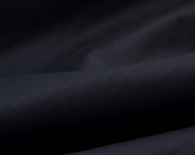 Blouse fabric made of cotton with stretch, smooth, thin, plain black - 135 cm wide - fabric slightly shiny, UNI