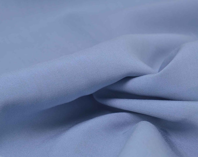 Blouse fabric woven from viscose, solid light blue - 140 cm wide - smooth fabric, solid color