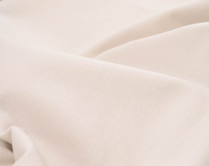 Sweat „Soft Sweat“ aus Baumwolle uni beige von Hilco - 150cm breit - Stoff strick UNI