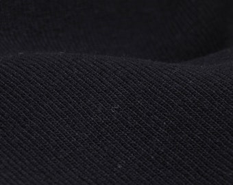 Strickstoff mit Angorawolle Doubleknit schwarz made in Italy - 150cm breit - Stoff matt UNI