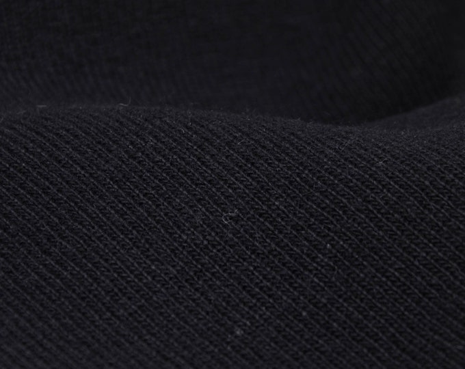 Strickstoff mit Angorawolle Doubleknit schwarz made in Italy - 150cm breit - Stoff matt UNI