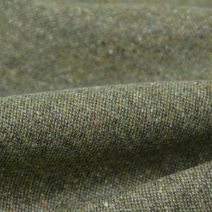"Benny" trouser fabric, wool, green melange by Hilco - 145 cm wide - matte melange fabric