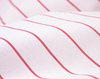 Cotton stretch fabric with red stripes by Katia - 135 cm wide - patterned striped fabric