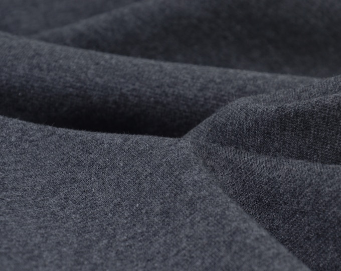 Bündchen Schlauchware Baumwolle meliert grau, dunkelgrau - 95cm breit - Stoff glatt, melange