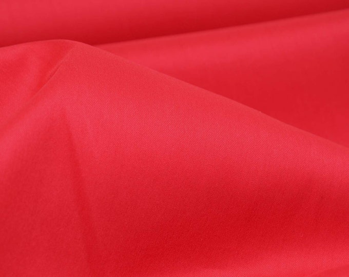 Blouse fabric made of cotton with stretch in plain red, blouses, dresses - 140 cm wide - smooth fabric, UNI