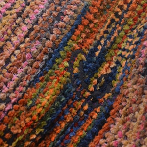 Designer fabric Jacquard Doubleface with chenille yarn - 140 cm wide - fabric patterned stripes