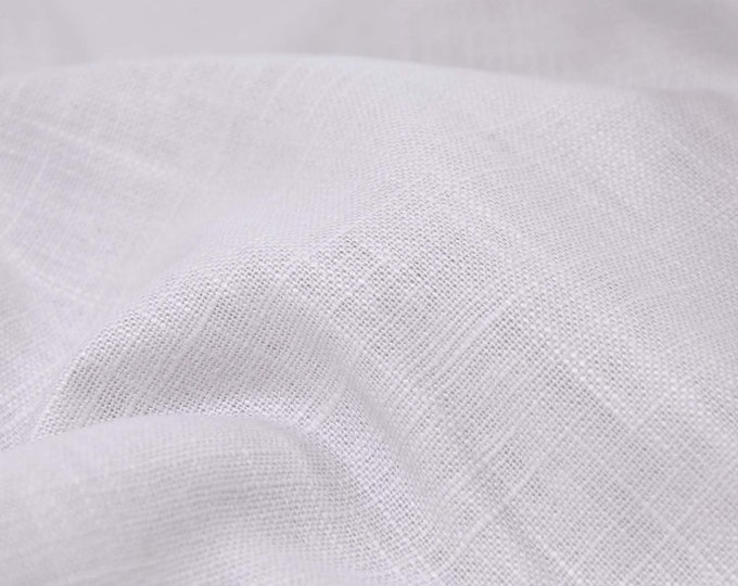 Enzyme-washed linen fabric, solid light grey, by Hilco - 135 cm wide - linen look fabric, solid color