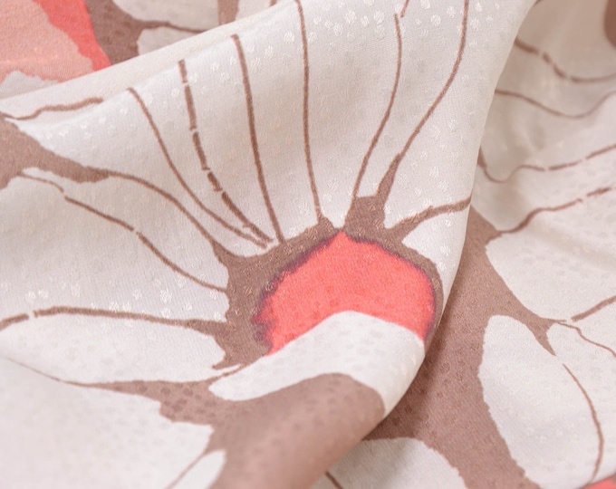 Elise blouse fabric with flowers, glossy viscose by Hilco - 150 cm wide - patterned fabric