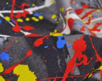 Jersey interlock, designer fabric, bamboo, multicolored - 140 cm wide - smooth, patterned fabric