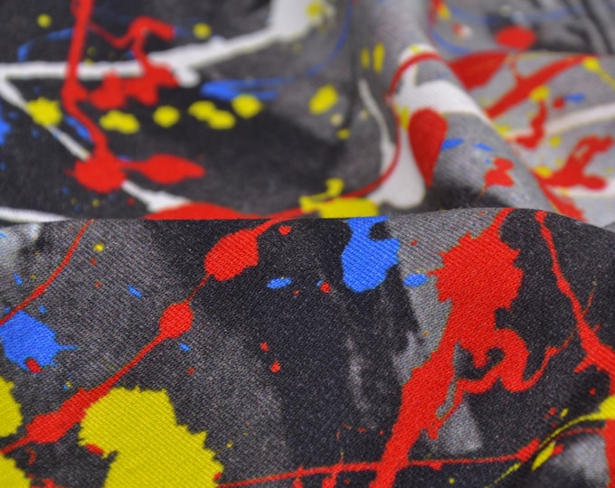 Jersey interlock, designer fabric, bamboo, multicolored - 140 cm wide - smooth, patterned fabric