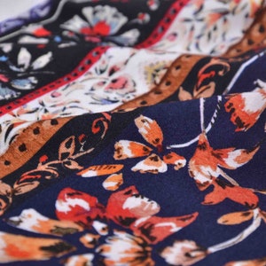 NEW! Viscose jersey fabric flowers viscose