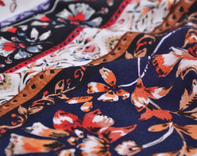 NEW! Viscose Jersey Fabric Floral Viscose