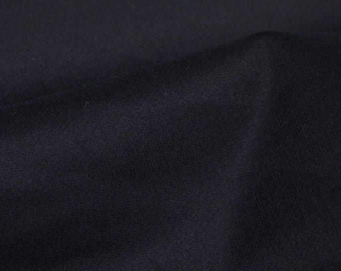 Hosenstoff Samt aus Baumwolle mit Stretch in uni schwarz - 140cm breit - Stoff leicht glänzend, UNI