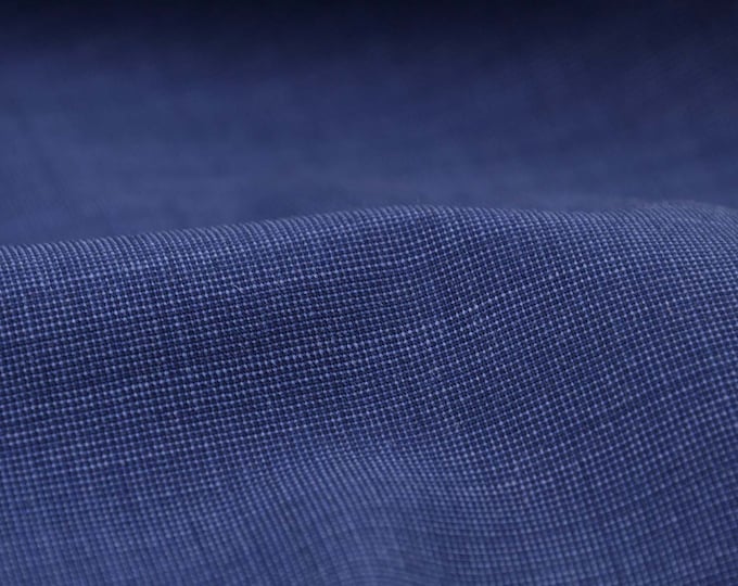 Hosenstoff aus Wolle, Polyester, Stretch, dünn, meliert, blau - 150cm breit - Stoff meliert, UNI