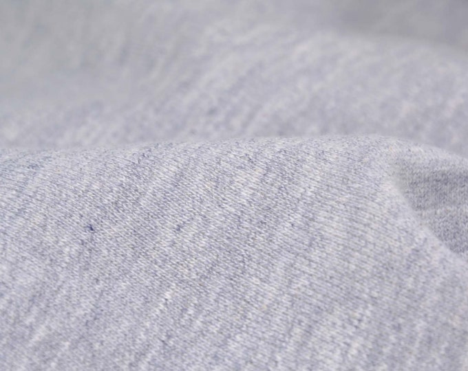 Sweatstoff French Terry, Sommersweat, 100% Baumwolle in grau meliert   - 195cm breit - Stoff matt, UNI