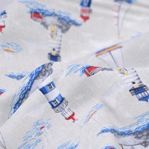 Maritime, cotton, lighthouse, sailboat, Makower