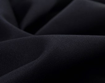 Evening wear wool fabric in uni black for costumes - 150 cm wide - fabric matt UNI