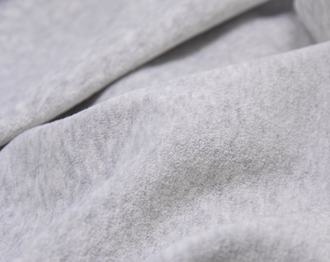 Nicki fabric made of cotton plain grey, light grey - 155 cm wide - fabric slightly shiny UNI