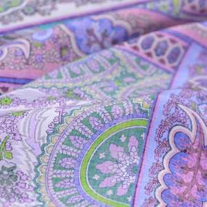 Silk fabric with large pattern, ornaments, paisley - 130 cm wide - fabric patterned patterned