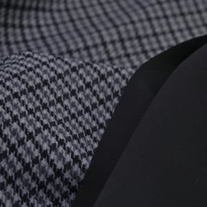 Trouser fabric bi-stretch houndstooth grey - 130 cm wide - fabric patterned houndstooth