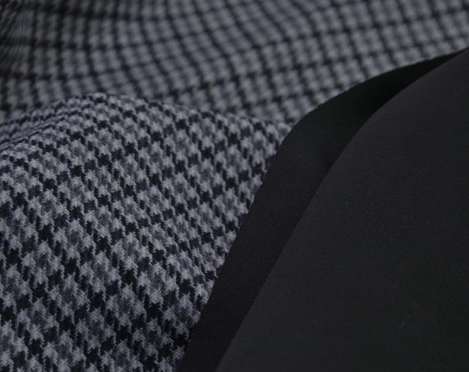 Hosenstoff Bi-Stretch Hahnentritt grau - 130cm breit - Stoff gemustert Hahnentritt