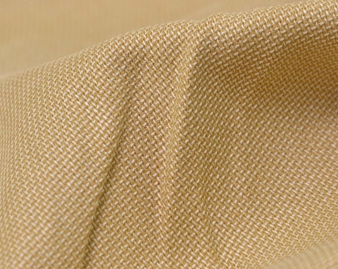 Hosenstoff aus Bambus, recyceltem Polyester mit Stretch, uni senfgelb meliert - 150cm breit - Stoff meliert, UNI