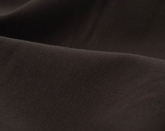 Sweatstoff uni braun, „Soft Sweat“ von Hilco - 150cm breit - Stoff matt UNI