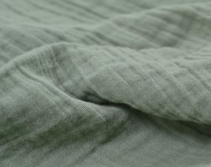 Musselin aus Baumwolle in uni khaki, oliv, extra breit - 280cm breit - Stoff matt, UNI