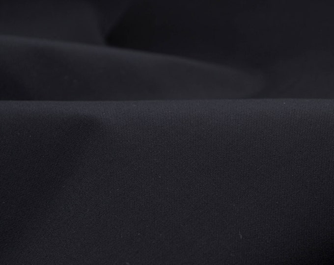Hosenstoff aus Baumwolle, Polyamid, Stretch uni schwarz - 145cm breit - Stoff glatt UNI