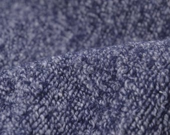 Chunky knit wool fabric, mottled, blue - 140 cm wide - matt melange fabric