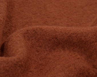 Mantelstoff Kochwolle aus Merino Wolle braun, rost - 144cm breit - Stoff strick UNI