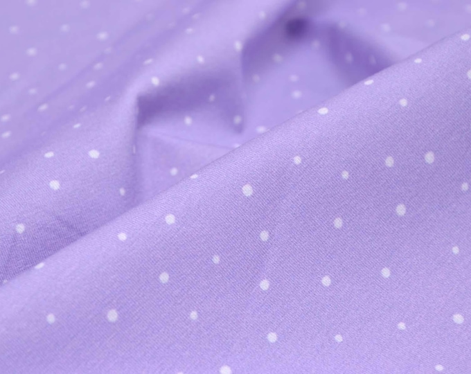 Children's jersey "Flik" purple with small white dots by Hilco - 150 cm wide - fabric matt, dots