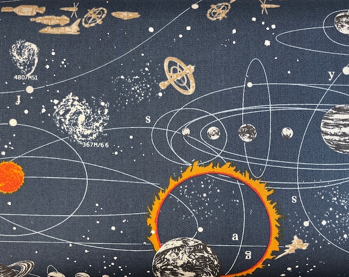 Weltall, Universum, dunkelblau, Baumwolle, Kokka