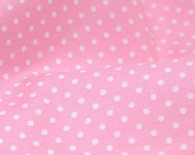 Baumwollstoff mit Punkten in rosa, weiß von Makower, Patchwork - 110cm breit - Stoff glatt, Punkte