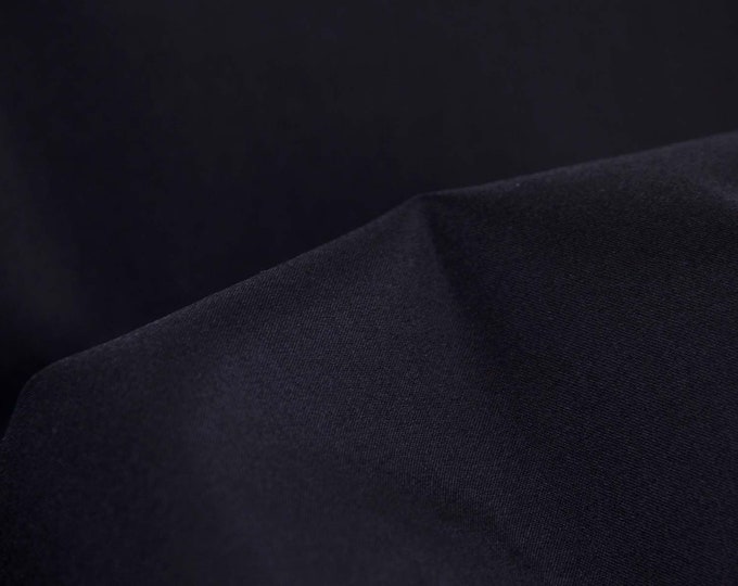 Blouse fabric made of viscose with stretch, smooth, thin, plain black - 140 cm wide - fabric slightly shiny, PLAIN