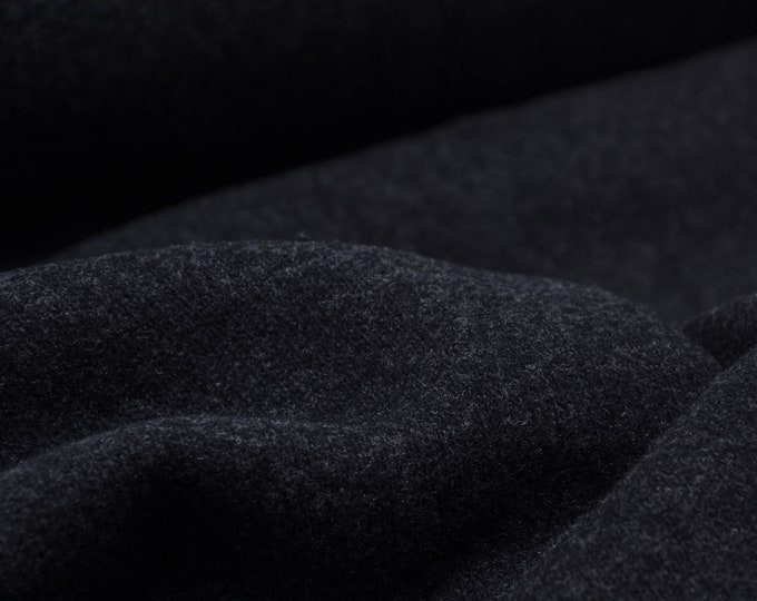 Strickstoff „Gillo“, Baumwolle, dunkelgrau, grau von Hilco - 175cm breit - Stoff matt melange