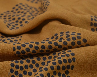 Blusenstoff „Sabi“, senfgelb, Punkte, Kreise von Hilco - 135cm breit - Stoff matt Punkte