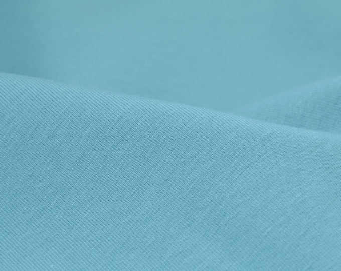 Cotton sweatshirt fabric in solid mint and turquoise for sweaters - 155 cm wide - matte fabric, solid color