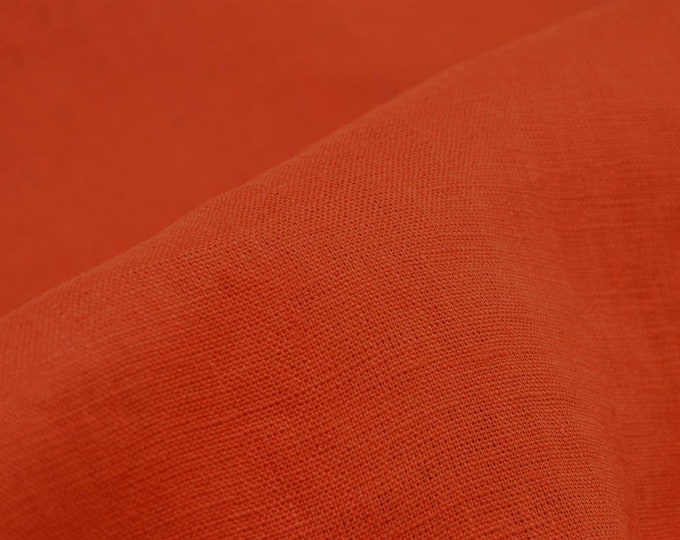 Leinenstoff in uni orange, dünn, fließend - 140cm breit - Stoff glatt UNI