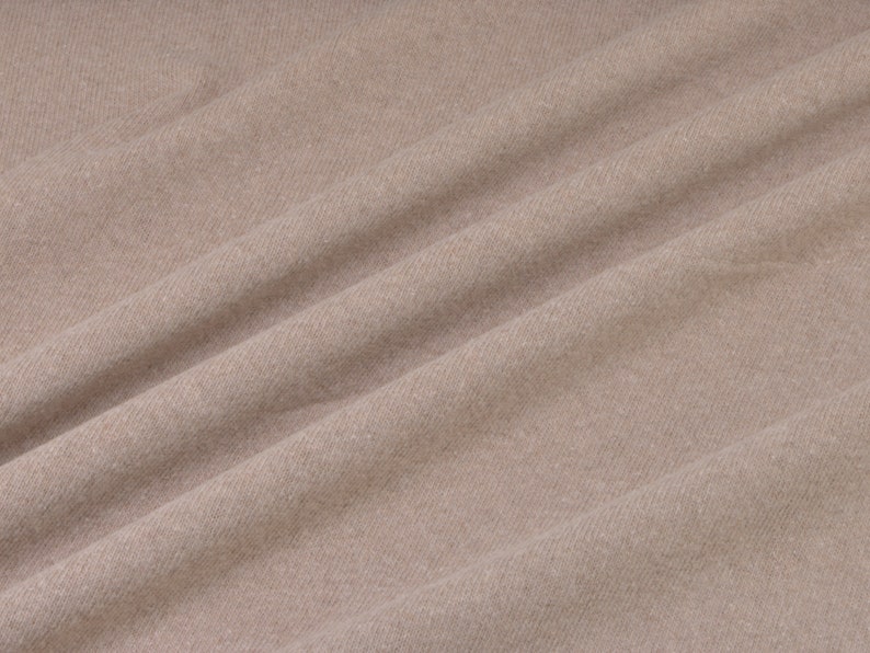 Gillo knitted cotton fabric in beige, natural by Hilco - 175 cm wide - matte melange fabric image 8