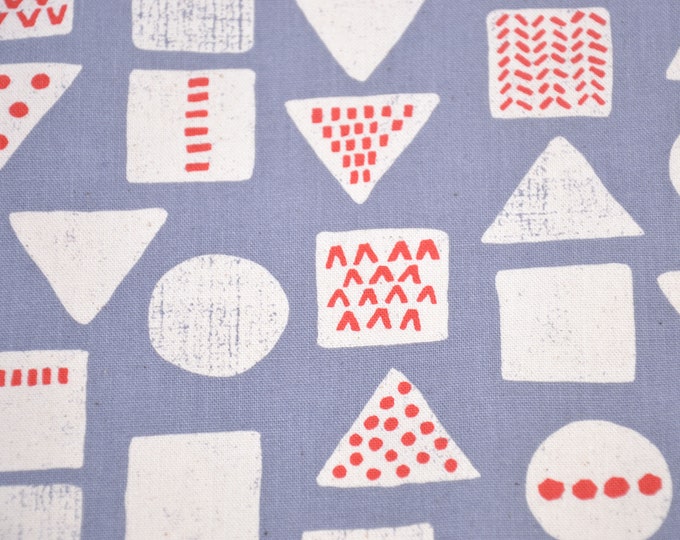 Canvas Quadrate Dreiecke Punkte grau rot eierschale Kokka Echino