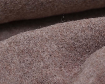 Wool coat fabric, boiled wool, felted wool in melange beige, brown - 140 cm wide - matte melange fabric