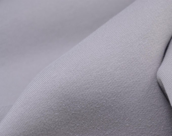 Sweat Stoff aus Baumwolle in hellgrau uni - 140cm breit - Stoff glatt UNI