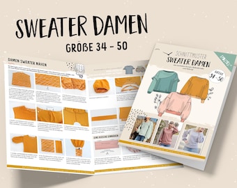 Lybstes Women's Oversized Sweater, Sewing Pattern