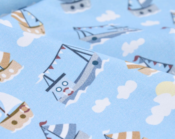 Children's jersey Sunny Days Maritim light blue by Hilco - 150 cm wide - patterned fabric