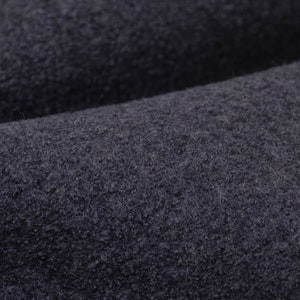Coat fabric Merino-Walk, Merino wool in grey, dark grey by Hilco - 135 cm wide - fabric brushed UNI